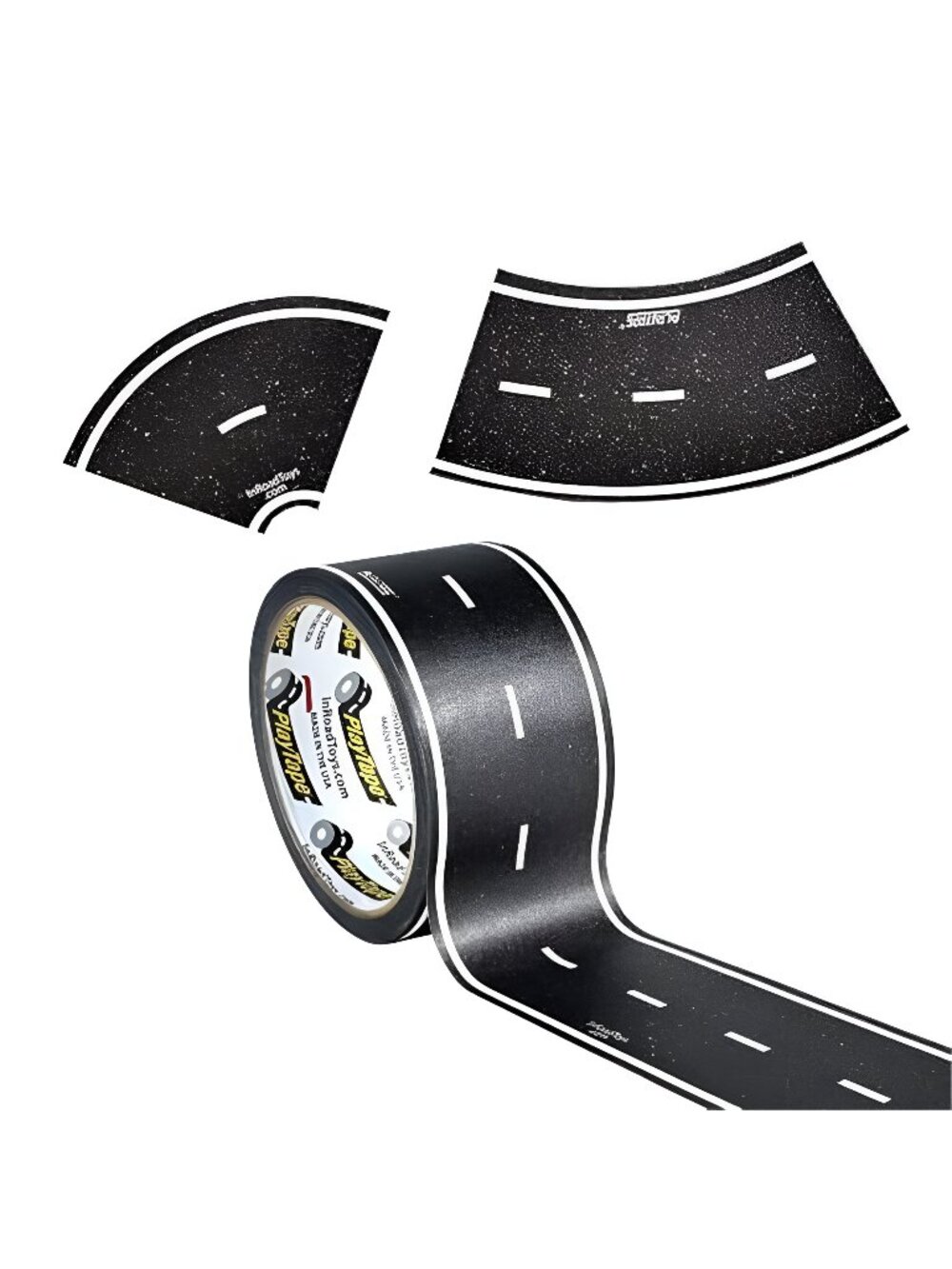 PlayTape Road Tape and Curves for Toy Cars - 1 Roll of 60 ft. x 2 in. Asphalt